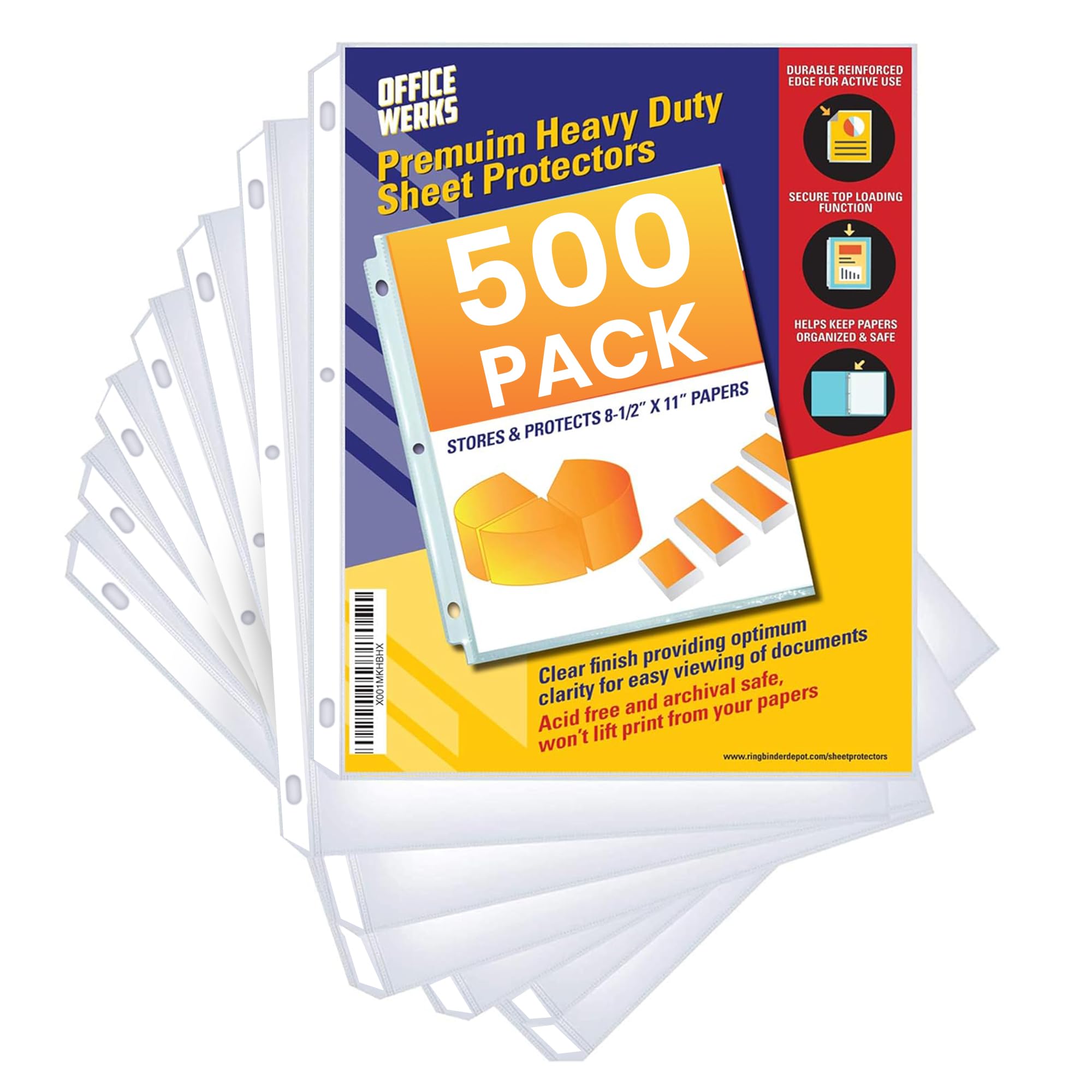 Amazon.com : 500 Pack Sheet Protectors for 3 Ring Binder, 8.5 x 11